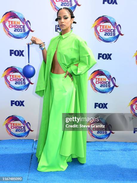 Megalyn Echikunwoke arrives at the FOX's Teen Choice Awards 2019 on August 11, 2019 in Hermosa Beach, California.