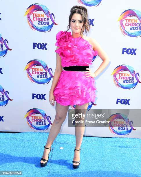 Laura Marano arrives at the FOX's Teen Choice Awards 2019 on August 11, 2019 in Hermosa Beach, California.