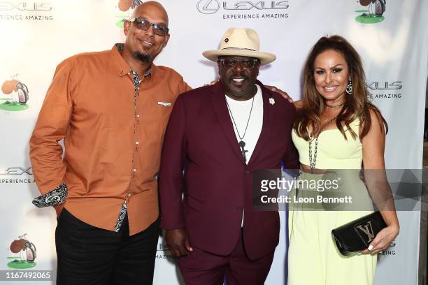 David Justice, Cedric the Entertainer and Rebecca Villalobos attend the 7th Annual Cedric The Entertainer Celebrity Golf Classic VIP Reception at...