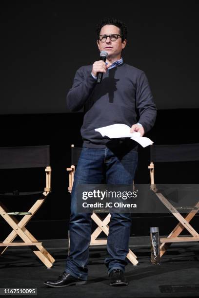 Filmmaker J.J. Abrams speaks onstage during FYC Event For Netflix's 'When They See Us' panel at Paramount Theater on the Paramount Studios lot on...