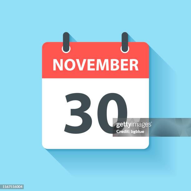 november 30 - daily calendar icon in flat design style - november 2019 stock illustrations