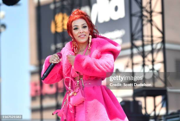Rapper Doja Cat performs onstage during the 92.3 Real Street Festival at Honda Center on August 11, 2019 in Anaheim, California.