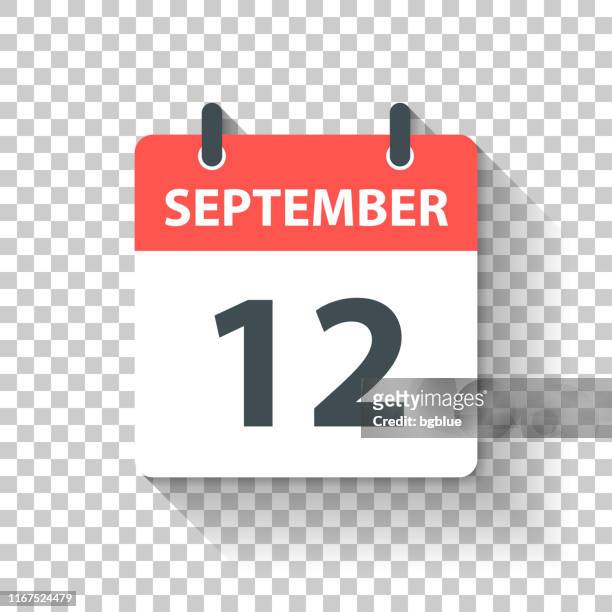 september 12 - daily calendar icon in flat design style - september 12 stock illustrations
