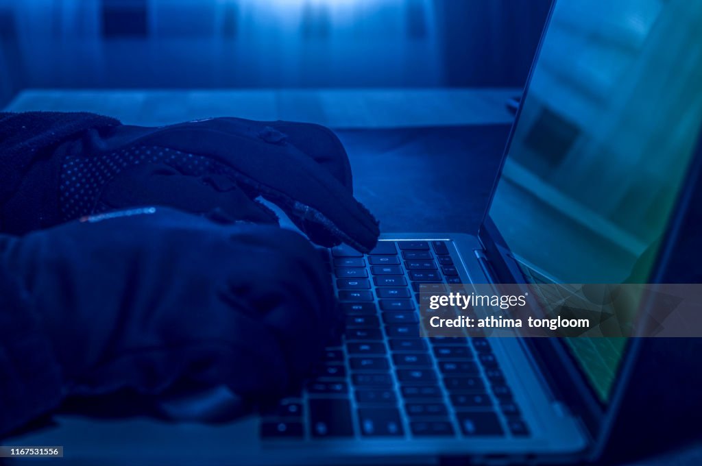 Programmer Or Computer Hacker Typing Code On Laptop Keyboard High-Res ...
