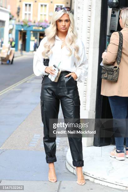 Molly-Mae Hague seen at KISS FM UK radio studios on August 12, 2019 in London, England.