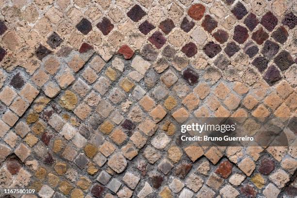 ancient mozaic wall of pompei - pompeii mosaic stock pictures, royalty-free photos & images