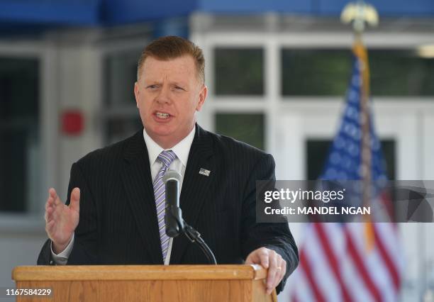 Secret Service Director James Murray speaks during the opening ceremony of the Maloney Canine Training Facility at the J. Rowley Training Center, in...