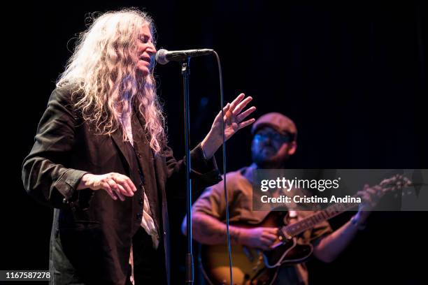 Patti Smith performs on stage in Noroeste Estrella Galicia festival, on August 09, 2019 in A Coruña, Spain.