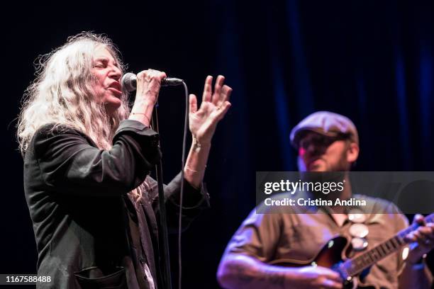 Patti Smith performs on stage in Noroeste Estrella Galicia festival, on August 09, 2019 in A Coruña, Spain.