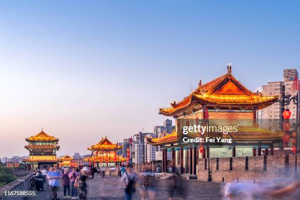 ancient chinese circumvallation - xi'an stock pictures, royalty-free photos & images
