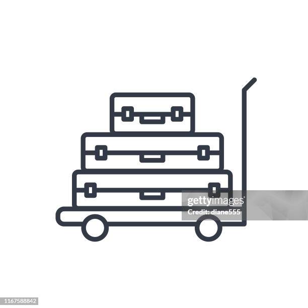 einfaches reisesymbol - luggage rack stock-grafiken, -clipart, -cartoons und -symbole