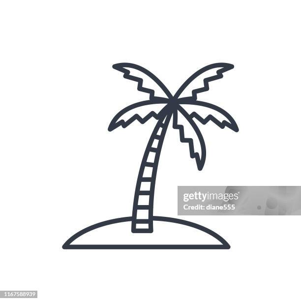 simple travel icon - palm trees clipart stock illustrations