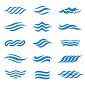 Abstract vector water icon set.