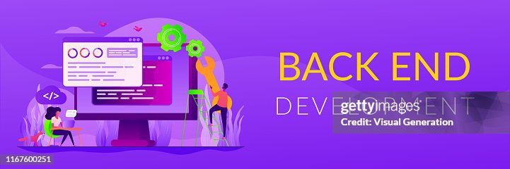 Back End Development Web Banner Concept High-Res Vector Graphic - Getty ...