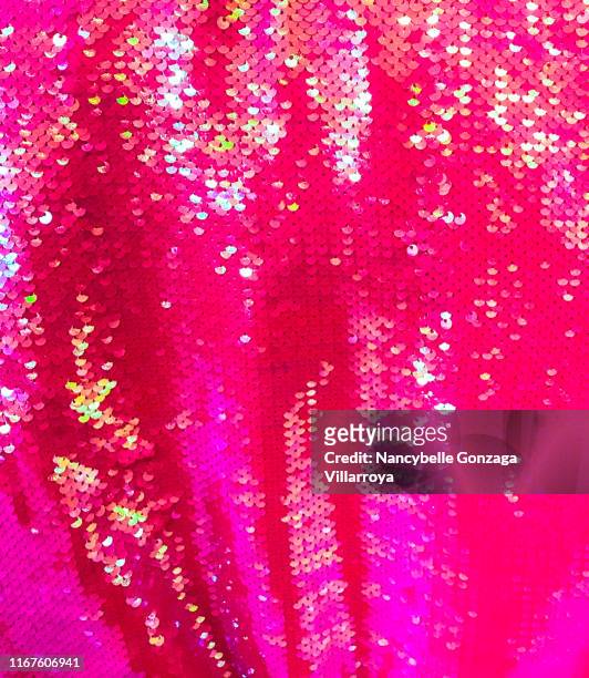vibrant pink sequins - red dress ストックフォトと画像