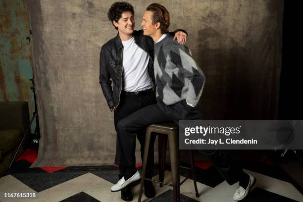 Actors Aneurin Barnard and Ansel Elgort from 'The Goldfinch' are photographed for Los Angeles Times on September 8, 2019 at the Toronto International...