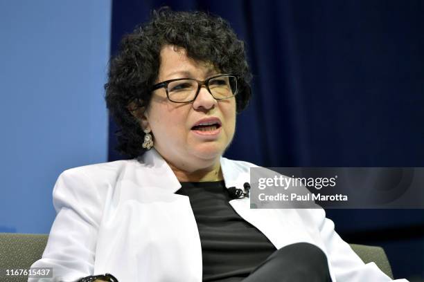 Supreme Court Justice Sonia Sotomayor speaks at Tufts University on September 12, 2019 in Boston, Massachusetts.