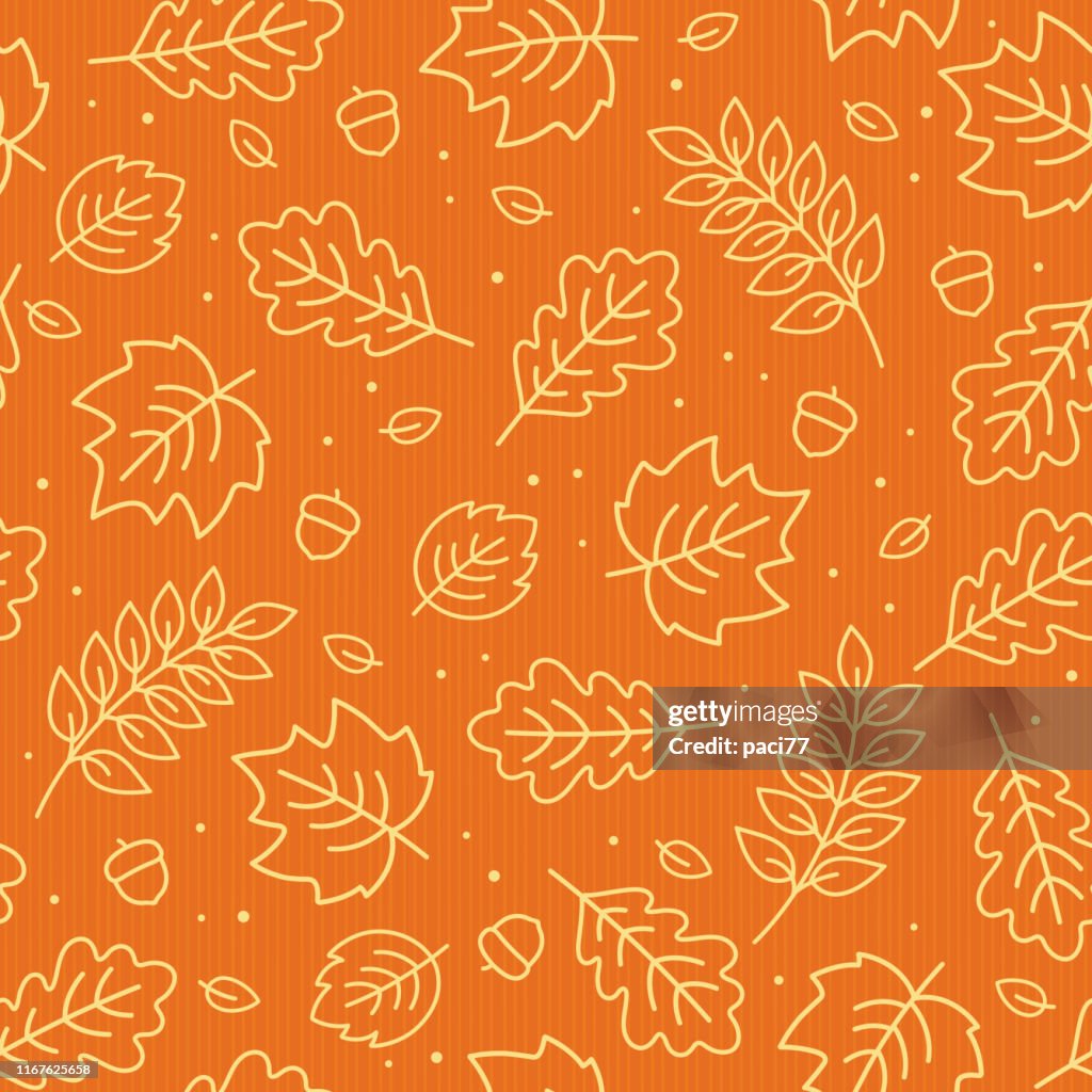 Seamless pattern of autumn leaves. Vector illustration.