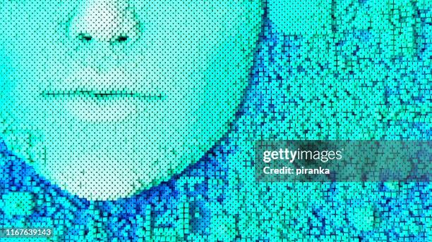 artificial intelligence - pixelated face stock pictures, royalty-free photos & images