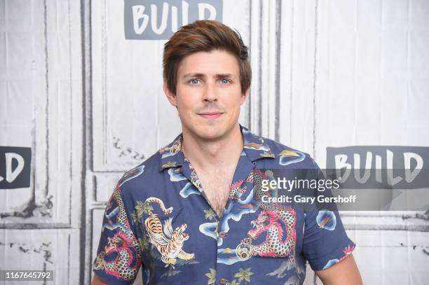 Actor Chris Lowell visits the Build Series to discuss the Netflix series “GLOW” at Build Studio on August 12, 2019 in New York City.