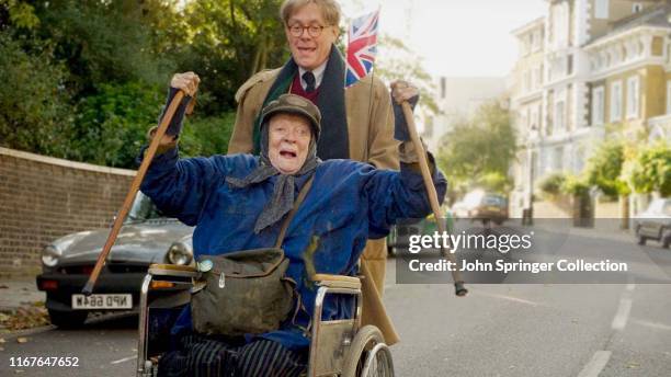 Maggie Smith and Alex Jennings in a scene from Alan Bennett's "The Lady In The Van" directed by Nicholas Hytner in 2014 in London, UK.