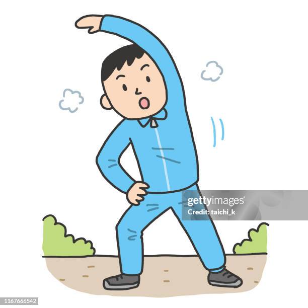 preparatory gymnastics - track suit stock illustrations