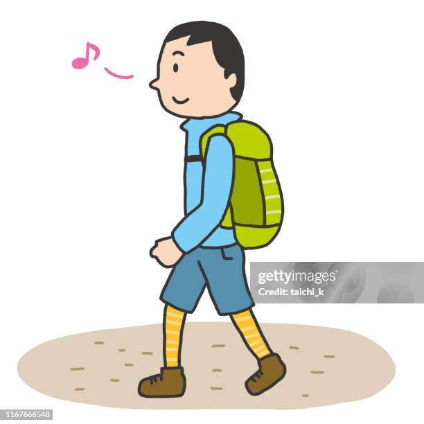 fun hiking - hiking backpack stock illustrations