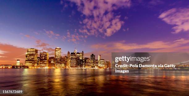 manhattan view from hudson river, new york city, usa - avenue of the americas stock pictures, royalty-free photos & images