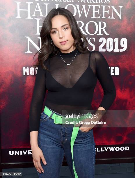 Aneliz Aguilar arrives at the Opening Night Of Universal Studios' Halloween Horror Nights at Universal Studios Hollywood on September 12, 2019 in...