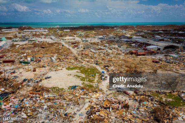 General view of Marsh Harbour aftermath of Hurricane Dorian on September 10, 2019 in Grand Bahama, Bahamas. The official death toll has risen in the...