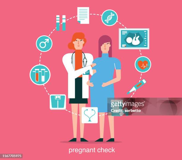 stockillustraties, clipart, cartoons en iconen met zwangere check - human fertility
