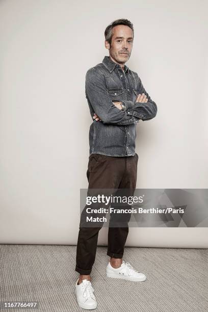 Tv presenter Yann Barthes is photographed for Paris Match on August 27, 2019 in Paris, France.