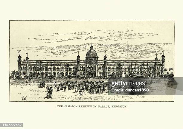 jamaica international exhibition palace, 19. jahrhundert, 1891 - great exhibition stock-grafiken, -clipart, -cartoons und -symbole