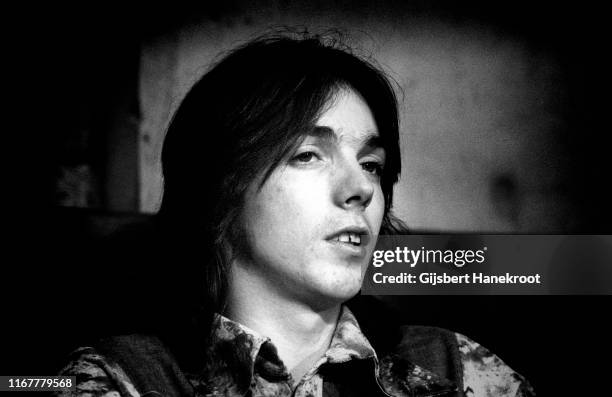 Guitarist Jimmy McCulloch of Wings backstage at Ahoy, Rotterdam, Netherlands, 25th March 1976.