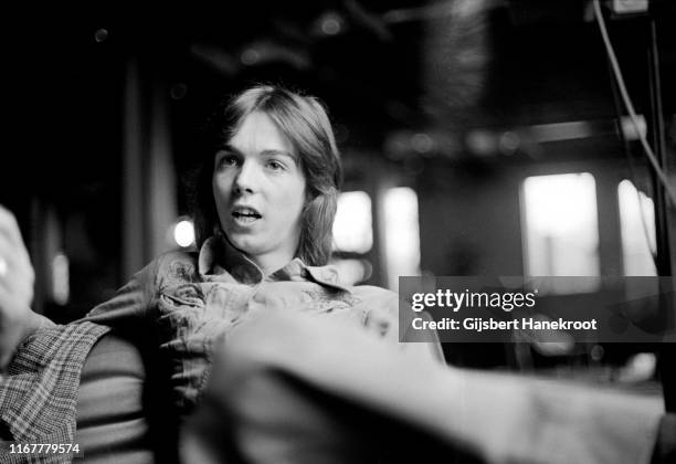 Guitarist Jimmy McCulloch being interviewed in Montreux , Switzerland, 1973.