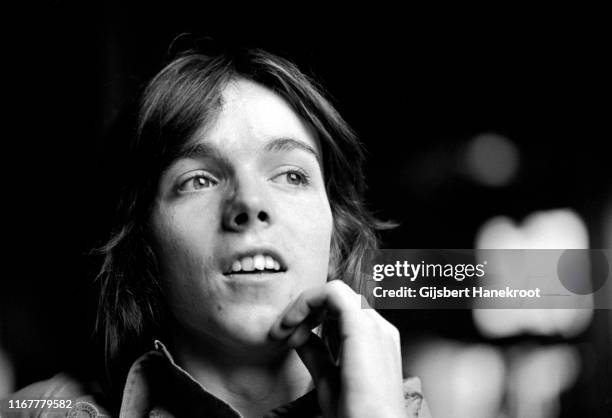 Guitarist Jimmy McCulloch being interviewed in Montreux , Switzerland, 1973.