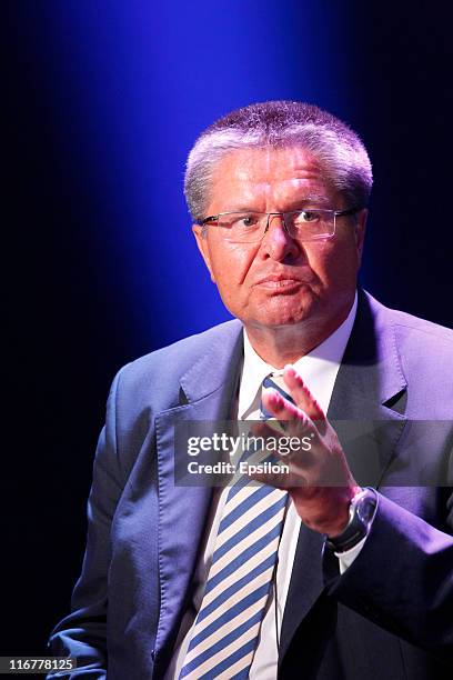 Alexei Ulyukaev, First Deputy Chairman of Central Bank of Russia attends the St. Petersburg International Economic Forum on June 17, 2011 in St....