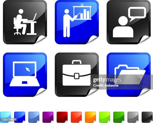 training seminar royalty free vector icon set - virtual office stock illustrations