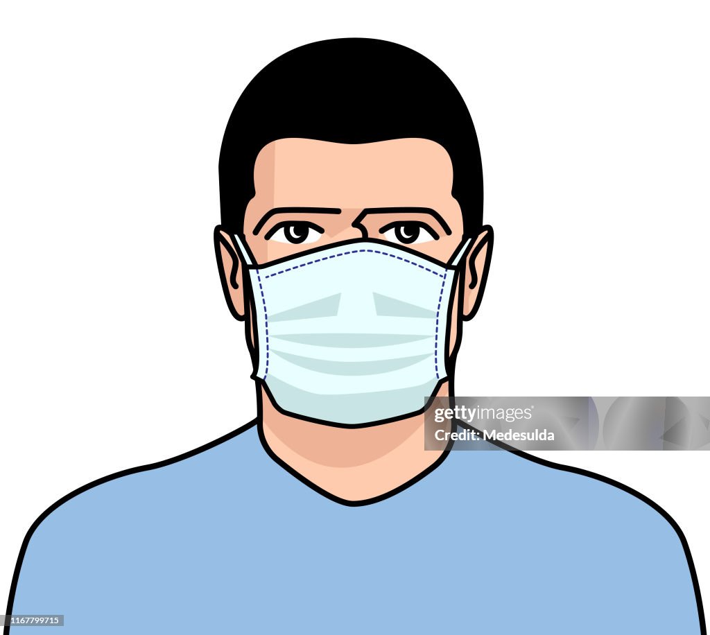 Man surgical mask face