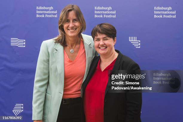 Ruth Davidson and Katherine Grainger attend a photo call during Edinburgh International Book Festival 2019 on August 13, 2019 in Edinburgh, Scotland.