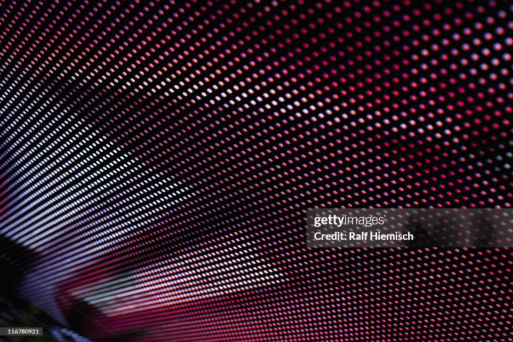 Close-up, full frame of an abstract image on an LED display