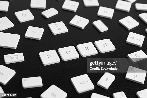 computer keys spelling the word porn - porr bildbanksfoton och bilder