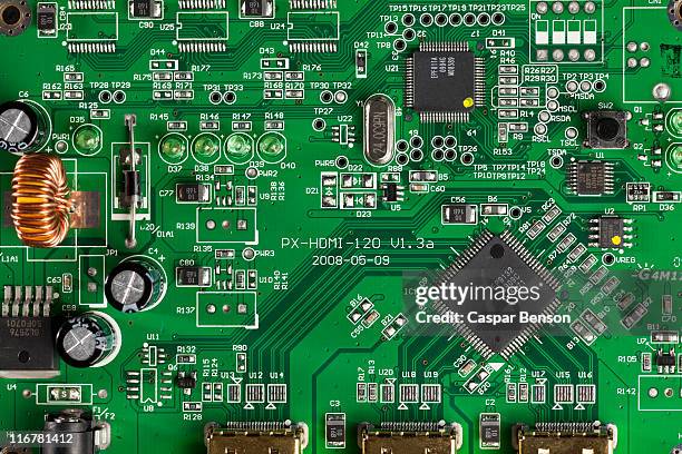 a computer mother board, close-up, full frame, directly above - platine stock-fotos und bilder