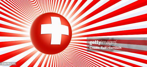 a red ball with a white cross on it and red and white stripes - white privilege stock illustrations