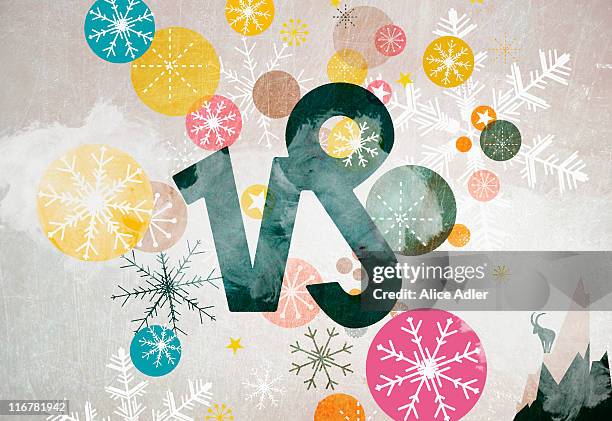 astrological sign of capricorn and winter motifs - capricorn stock illustrations