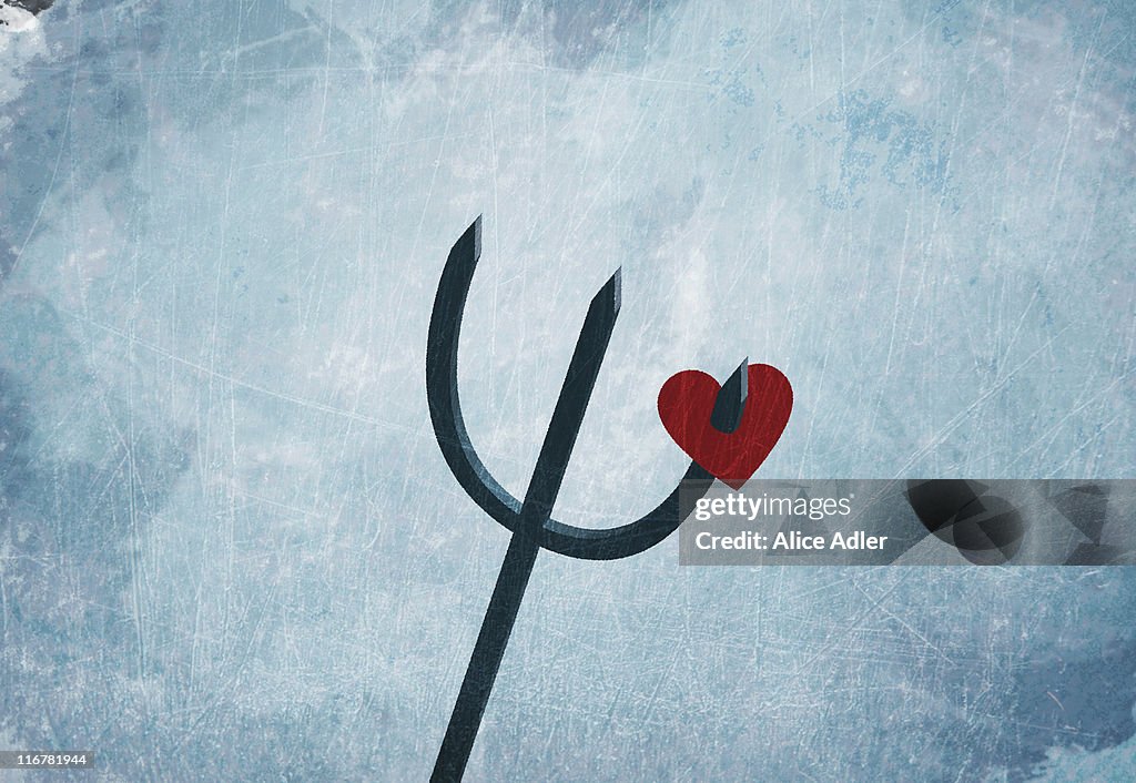 A heart on a pitchfork