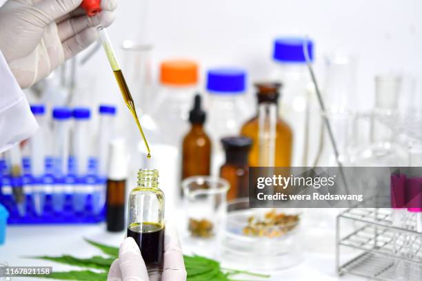 research and experiment - cbd products stock pictures, royalty-free photos & images