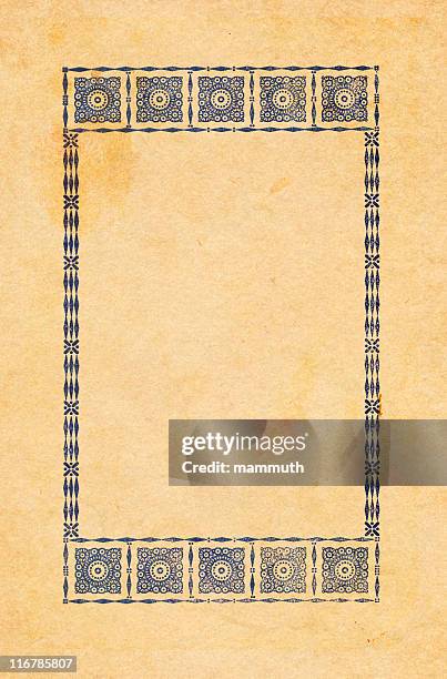 old paper with art deco frame - death certificate stock illustrations