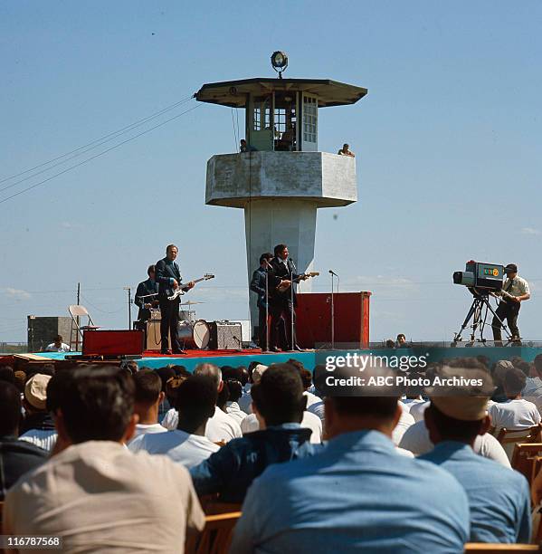 On Location at Cummins Prison Farm, Arkansas - Shoot Date: April 10, 1969. JOHNNY CASH