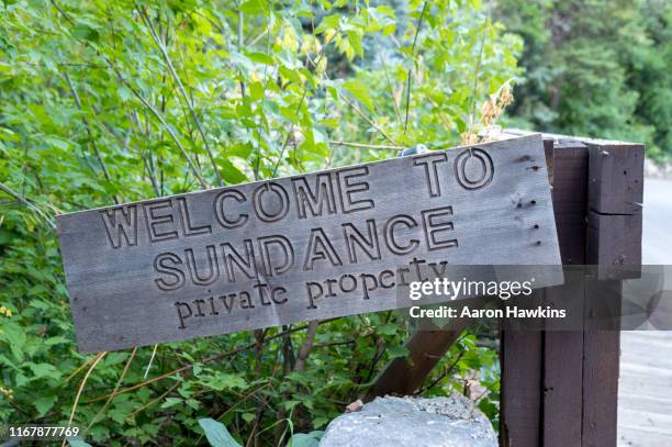 sundance resort private property sign - sundance resort stock pictures, royalty-free photos & images